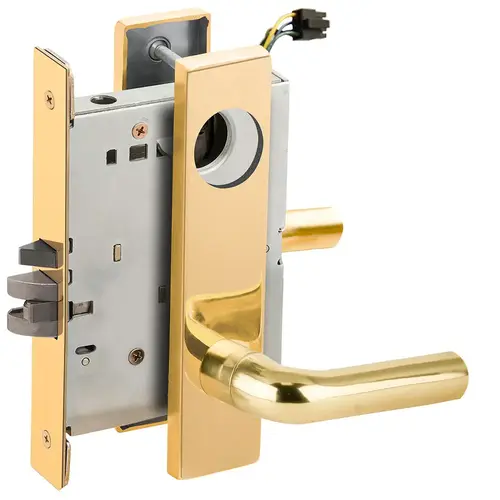 Lock Electric Mortise Lock Bright Brass