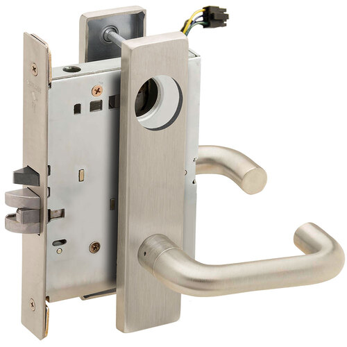 Lock Electric Mortise Lock Satin Nickel Plated Clear Coated