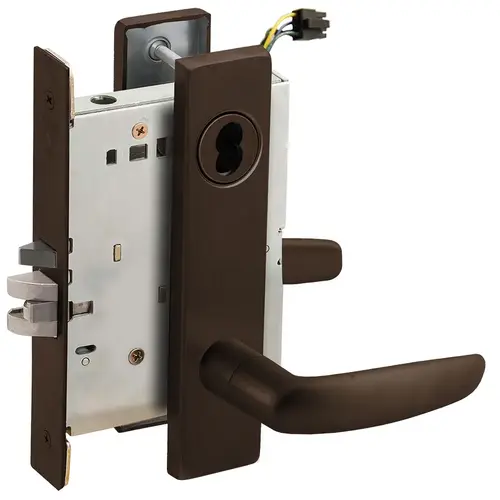 Electric Mortise Lock Dark Oxidized Satin Bronze Oil Rubbed