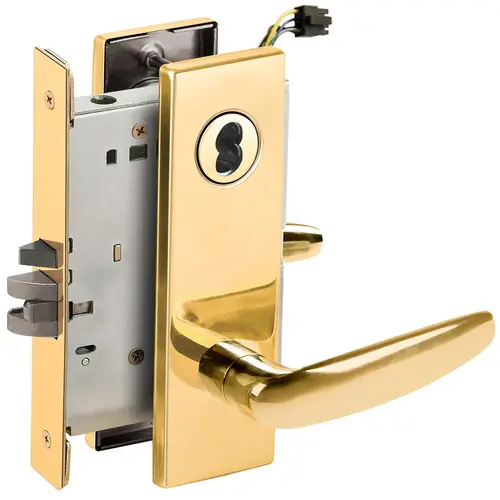 Lock Electric Mortise Lock Bright Brass