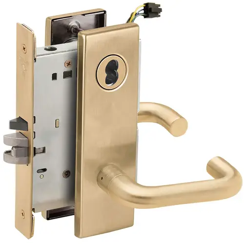 Lock Electric Mortise Lock Satin Brass