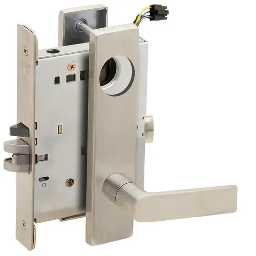 Lock Electric Mortise Lock Satin Nickel Plated Clear Coated