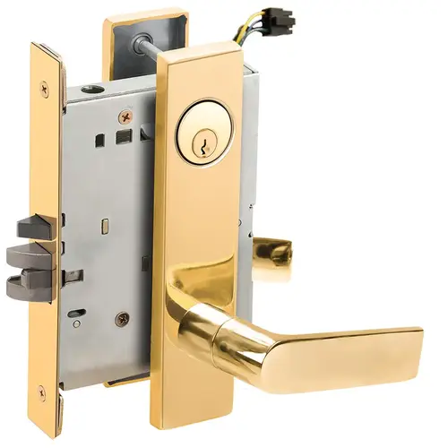 Lock Electric Mortise Lock Bright Brass