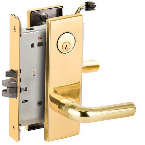 Lock Electric Mortise Lock Bright Brass