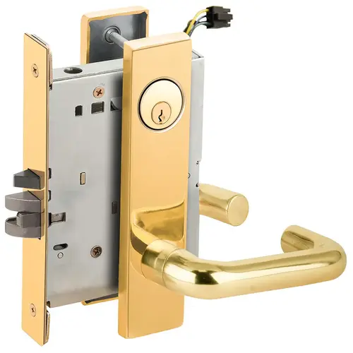 Lock Electric Mortise Lock Bright Brass