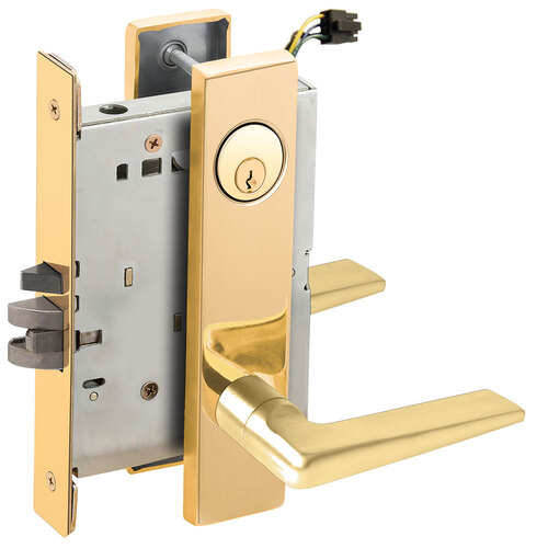 Lock Electric Mortise Lock Bright Brass