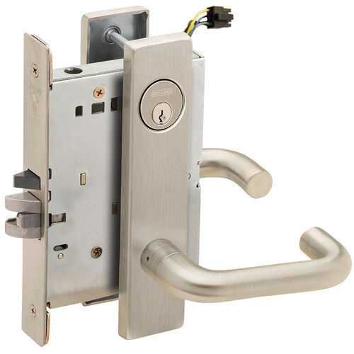 Lock Electric Mortise Lock Satin Nickel Plated Clear Coated