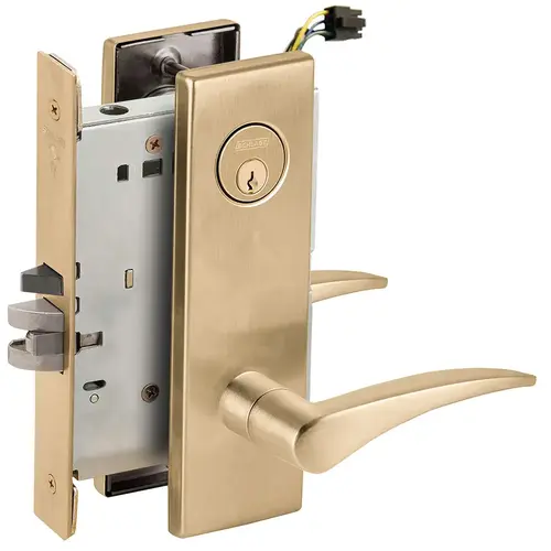 Lock Electric Mortise Lock Satin Brass