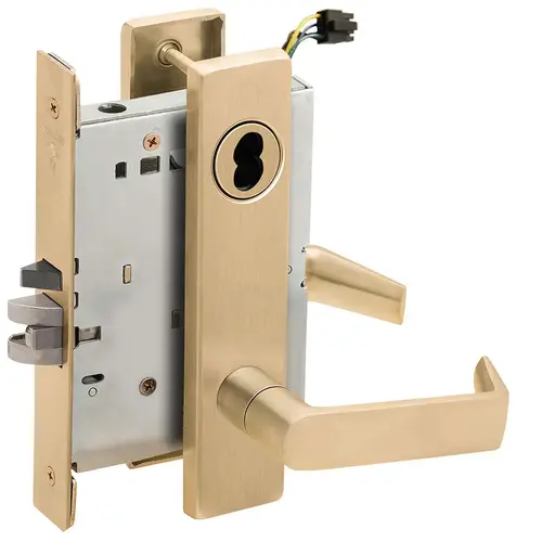 Electric Mortise Lock Satin Brass