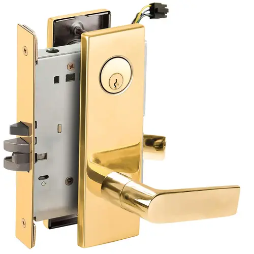 Lock Electric Mortise Lock Bright Brass