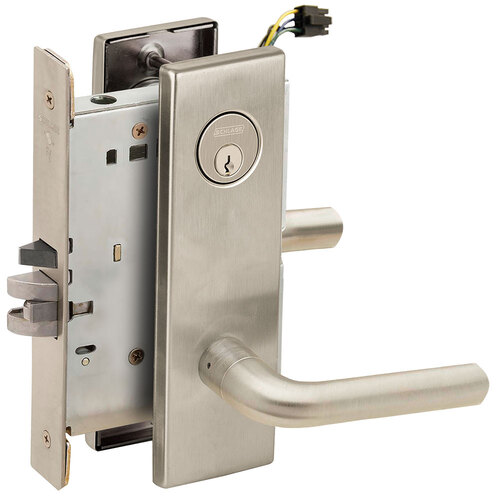 Lock Electric Mortise Lock Satin Nickel Plated Clear Coated