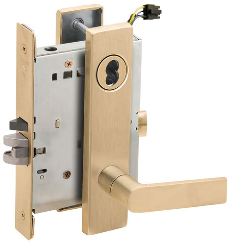 Lock Electric Mortise Lock Satin Brass