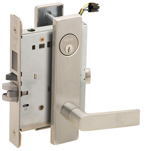 Lock Electric Mortise Lock Satin Nickel Plated Clear Coated