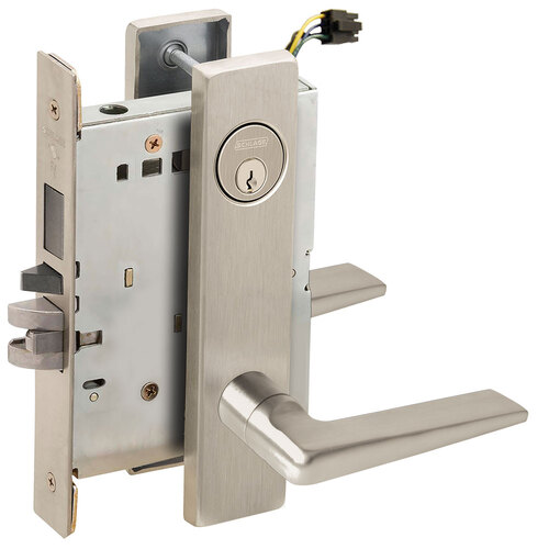 Lock Electric Mortise Lock Satin Nickel Plated Clear Coated