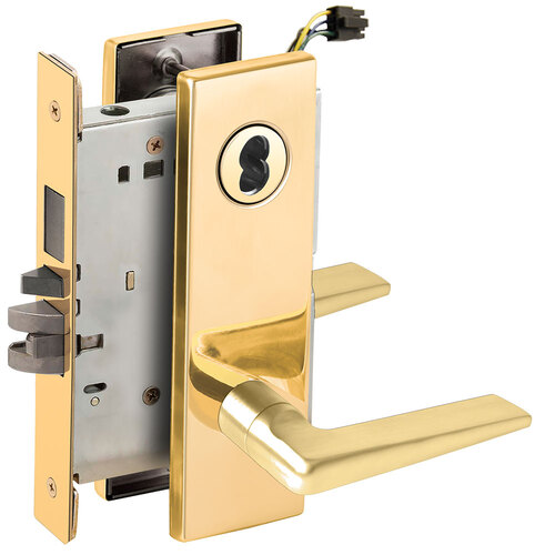 Lock Electric Mortise Lock Bright Brass