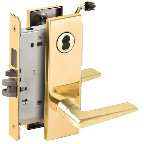 Electric Mortise Lock Bright Brass