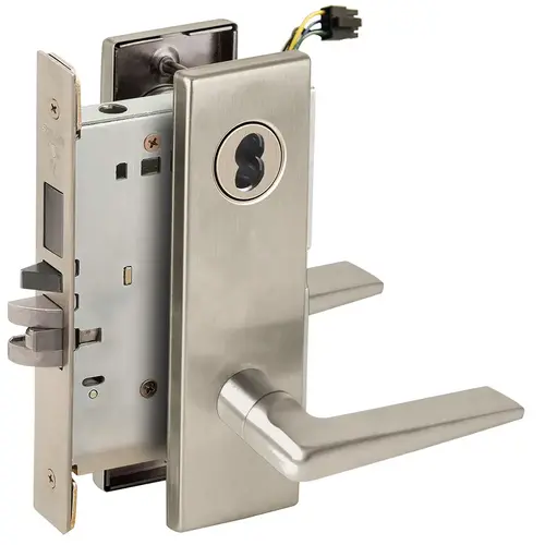 Electric Mortise Lock Satin Nickel Plated Clear Coated