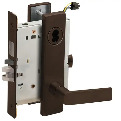 Electric Mortise Lock Dark Oxidized Satin Bronze Oil Rubbed