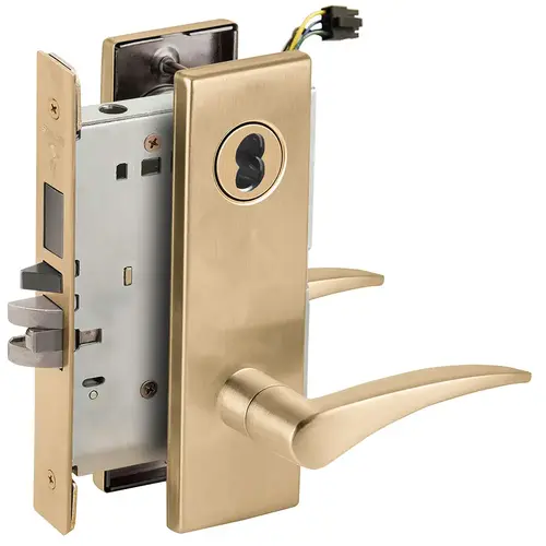 Lock Electric Mortise Lock Satin Brass