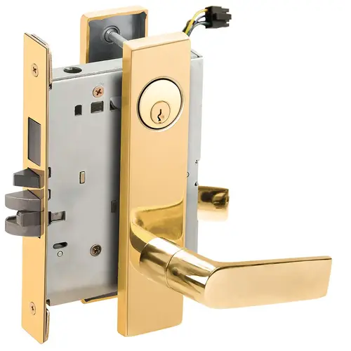 Lock Electric Mortise Lock Bright Brass