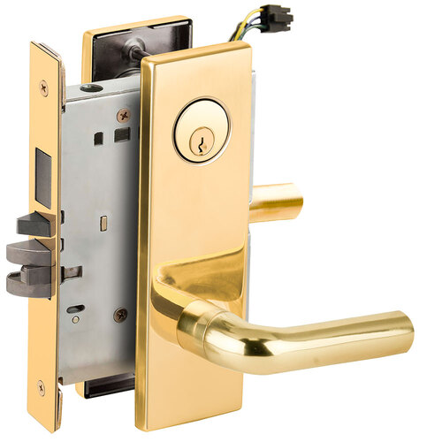 Lock Electric Mortise Lock Bright Brass