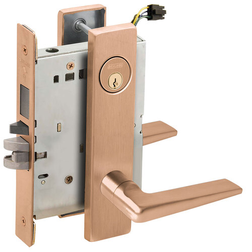 Lock Electric Mortise Lock Satin Bronze Clear Coated