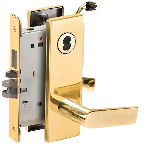 Lock Electric Mortise Lock Bright Brass