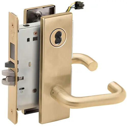 Electric Mortise Lock Satin Brass