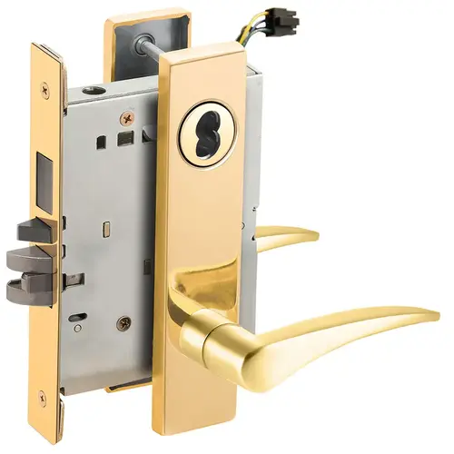 Lock Electric Mortise Lock Bright Brass