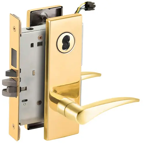 Electric Mortise Lock Bright Brass