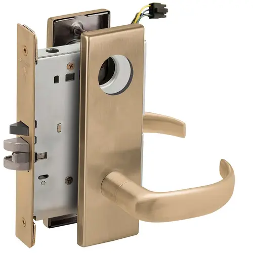 Lock Electric Mortise Lock Satin Brass Blackened Satin Relieved Clear Coated