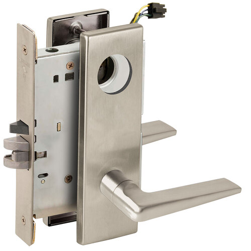 Lock Electric Mortise Lock Satin Nickel Plated Clear Coated