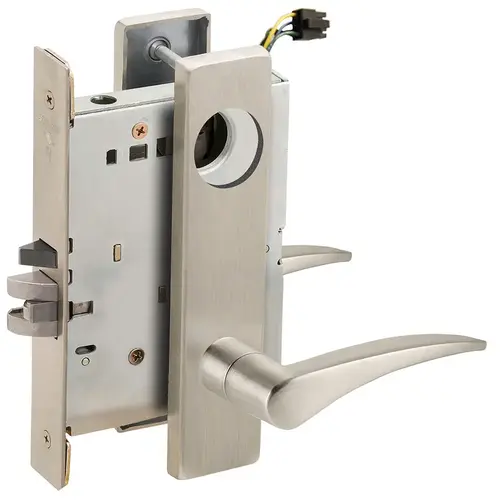 Lock Electric Mortise Lock Satin Nickel Plated Clear Coated