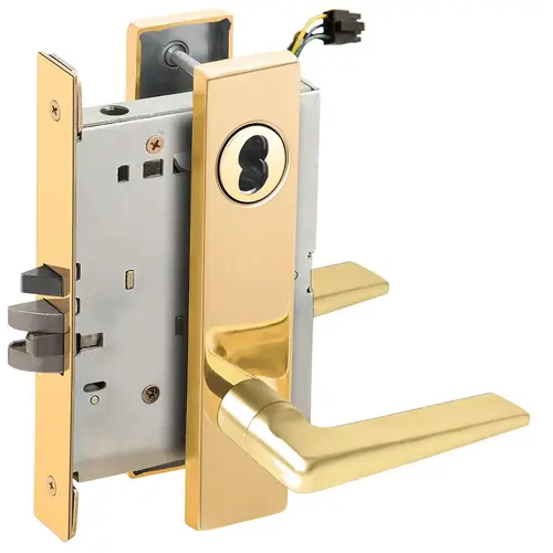 Electric Mortise Lock Bright Brass