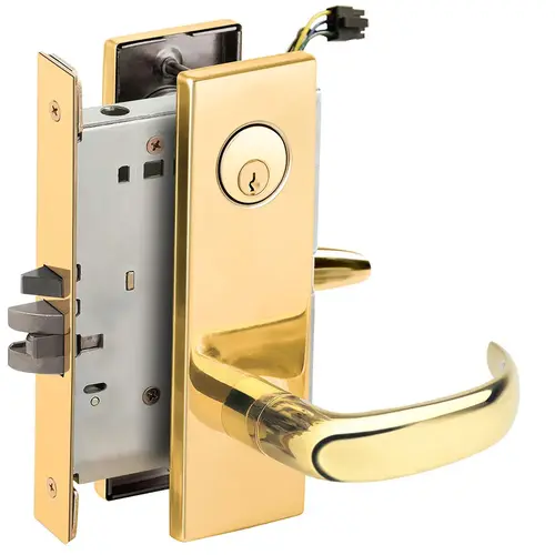 Lock Electric Mortise Lock Bright Brass