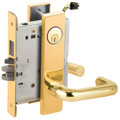 Lock Electric Mortise Lock Bright Brass