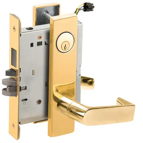 Lock Electric Mortise Lock Bright Brass