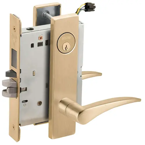 Lock Electric Mortise Lock Satin Brass