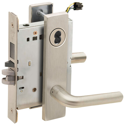 Lock Electric Mortise Lock Satin Nickel Plated Clear Coated