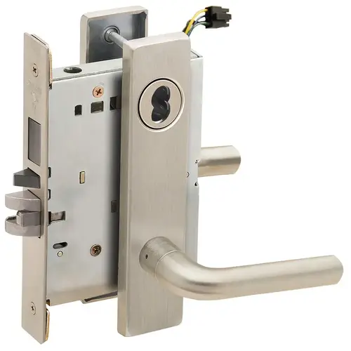 Electric Mortise Lock Satin Nickel Plated Clear Coated