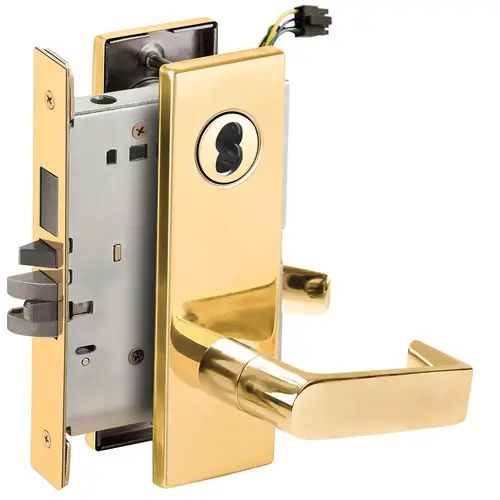 Lock Electric Mortise Lock Bright Brass