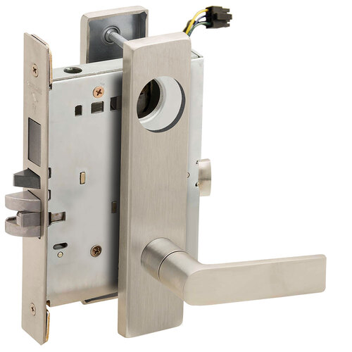 Lock Electric Mortise Lock Satin Nickel Plated Clear Coated