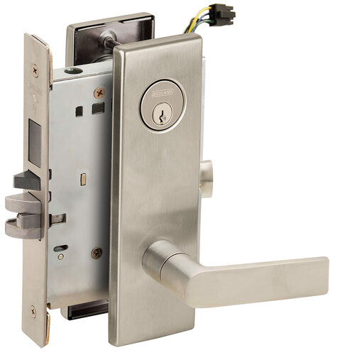 Lock Electric Mortise Lock Satin Nickel Plated Clear Coated