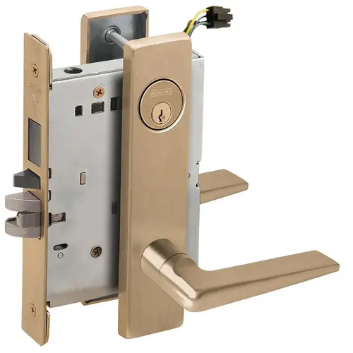 Lock Electric Mortise Lock Satin Brass Blackened Satin Relieved Clear Coated