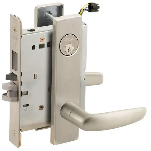 Lock Electric Mortise Lock Satin Nickel Plated Clear Coated