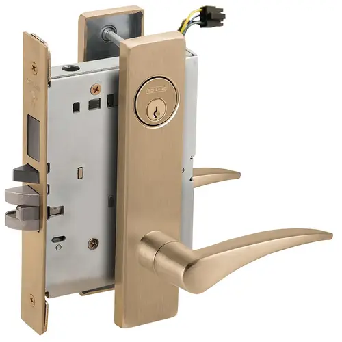 Lock Electric Mortise Lock Satin Brass Blackened Satin Relieved Clear Coated