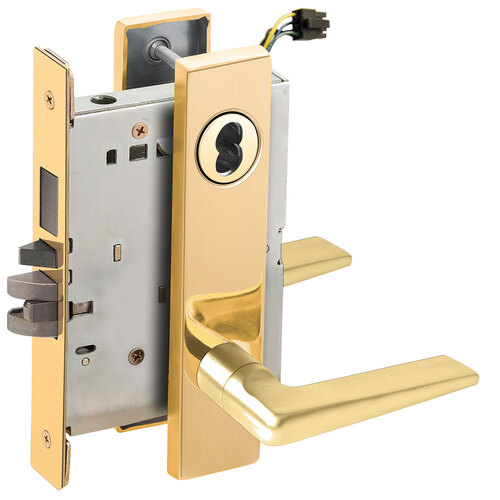 Lock Electric Mortise Lock Bright Brass