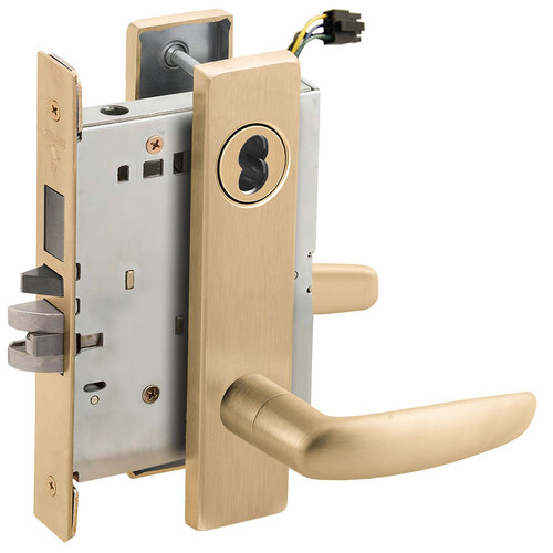 Lock Electric Mortise Lock Satin Brass