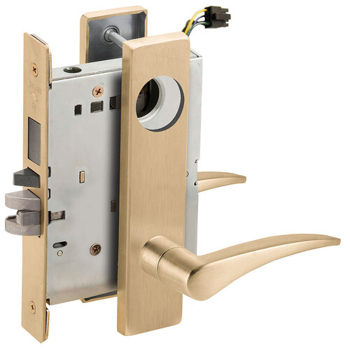 Lock Electric Mortise Lock Satin Brass