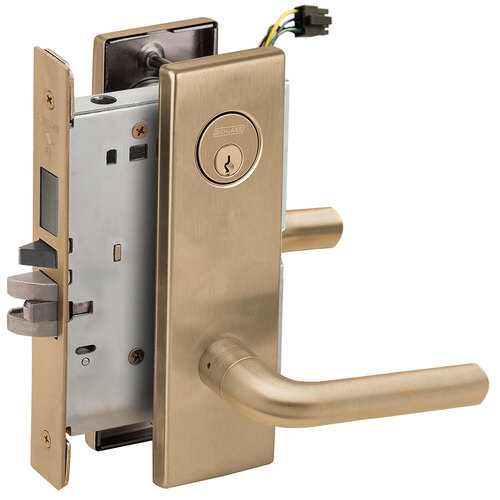 Lock Electric Mortise Lock Satin Brass Blackened Satin Relieved Clear Coated